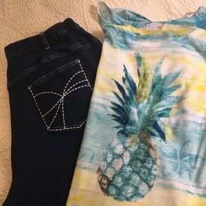Pineapple 🍍 Jean Capri Outfit 22W